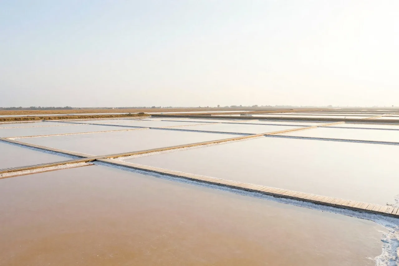 Marais salants de Guérande au coucher du soleil