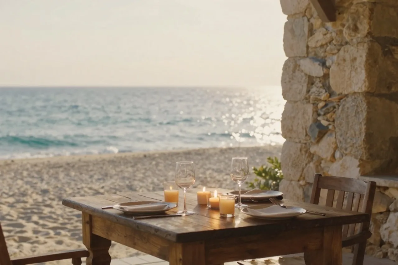 Salle à manger préparée pour la table d'hôtes